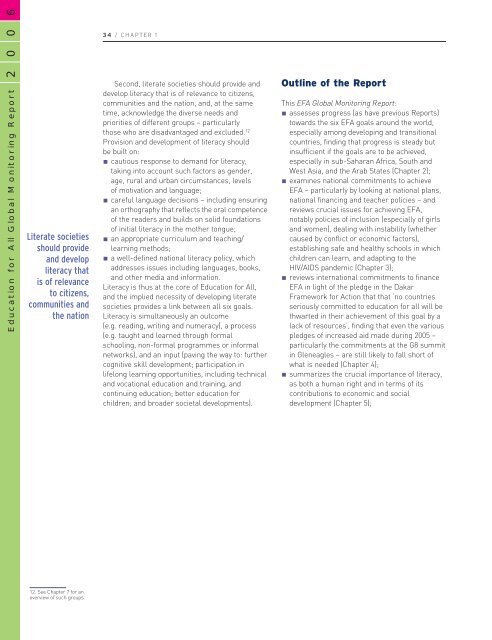 literacy for life; EFA global monitoring report, 2006 - Institut de ...