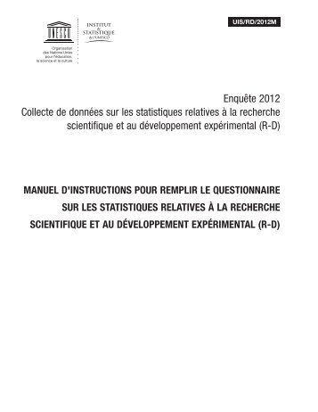 manuel d'instructions pour remplir le questionnaire sur les ...