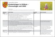 Kinderkrippe in Uitikon – Chronologie seit 2005