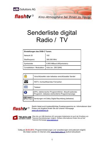 Senderliste digital