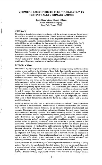 CHEMICAL BASIS OF DIESEL FUEL ... - Argonne National Laboratory