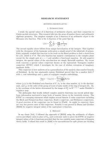 Statement of research interests biology