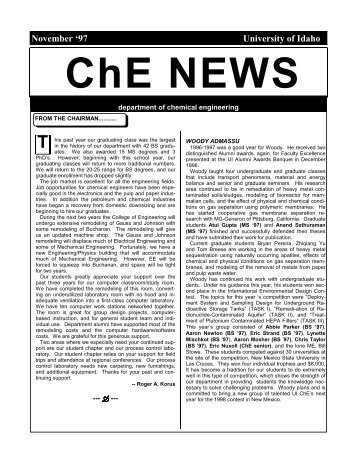 ChE News 1997 - University of Idaho