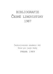 BIBLIOGRAFIE ÄESKÃ LINGVISTIKY 1987 - Ãstav pro jazyk ÄeskÃ½