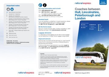 Coaches between Lincolnshire, Peterborough ... - National Express