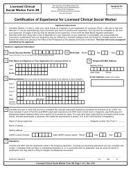 Certification of Experience for Licensed Clinical Social Worker