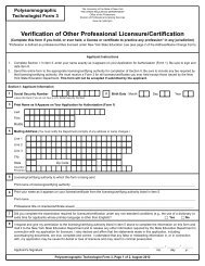 Form 3 - Verification of Other Professional Licensure/Certification