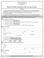 Request for Written Confirmation of NYS Licensure - Office of the ...