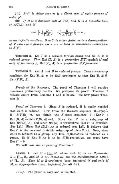 The projectivity of Ext(T,A) as a module over E(T) - MSP