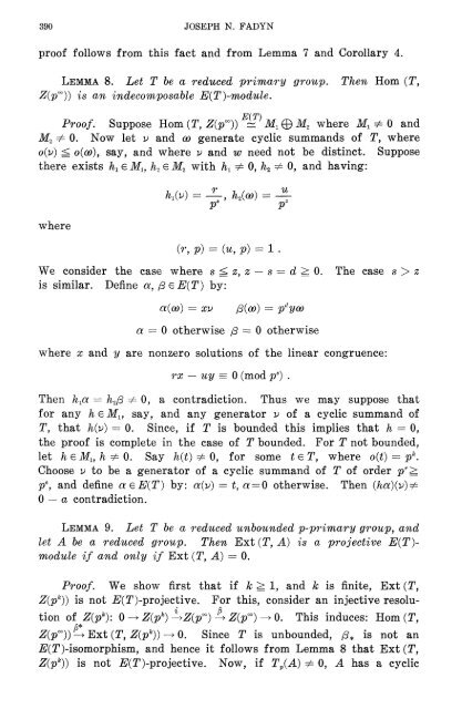 The projectivity of Ext(T,A) as a module over E(T) - MSP