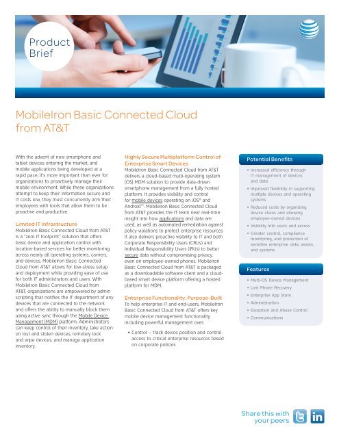 Mobileiron Basic Connected Cloud From At T Enterprise Business
