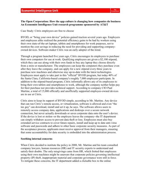 BYOD case study: Citrix - AT&T