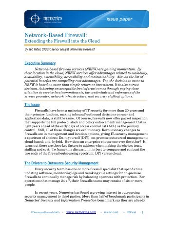 Network-Based Firewall: - Enterprise Business