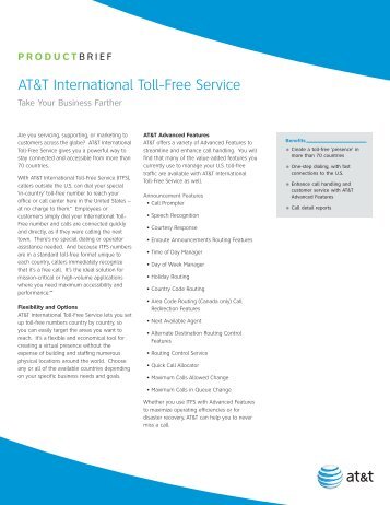 AT&T International Toll-Free Service