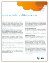 transform with the VPN of tomorrow - Enterprise Business - AT&T