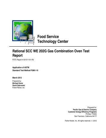 Appliance Test Report - Food Service Technology Center