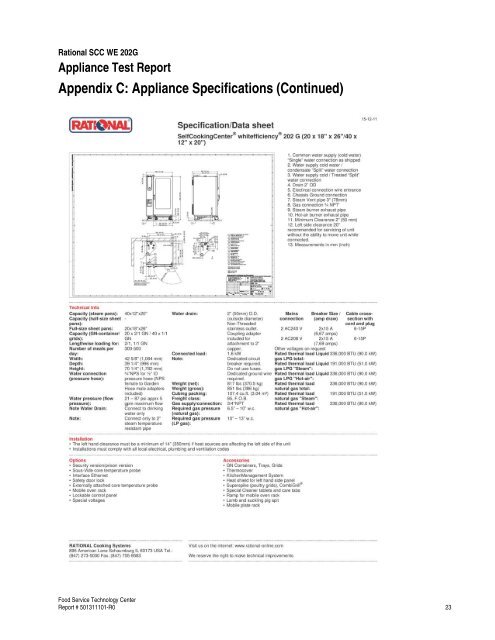 Appliance Test Report - Food Service Technology Center