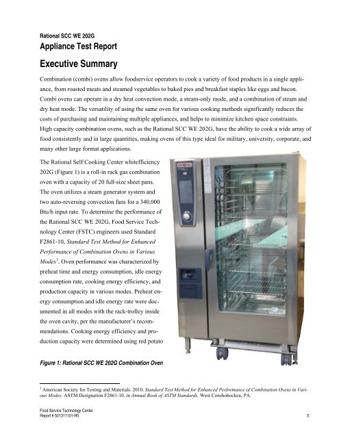 Appliance Test Report - Food Service Technology Center