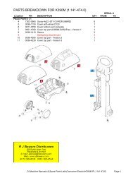 PARTS BREAKDOWN FOR K390M (1.141-474.0)