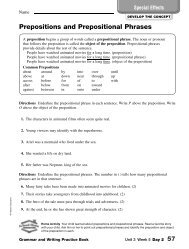 Prepositions and Prepositional Phrases - Pacoima Charter School