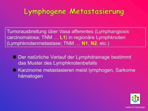 Allgemeine Pathologie Schnittkurs AP8 Metastasen