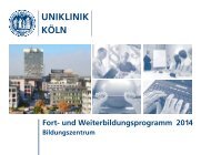 Fort- und Weiterbildungsprogramm 2014 - Uniklinik Köln