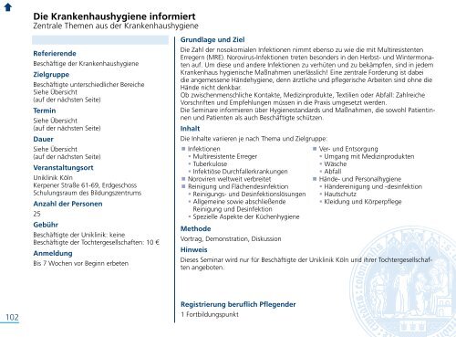 Fort- und Weiterbildungsprogramm 2014 - Uniklinik Köln