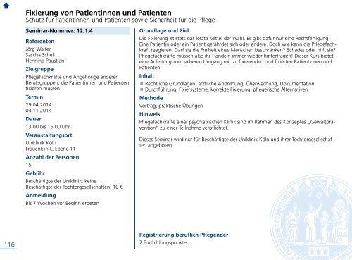 Fort- und Weiterbildungsprogramm 2014 - Uniklinik Köln