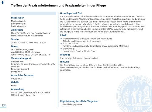 Fort- und Weiterbildungsprogramm 2014 - Uniklinik Köln