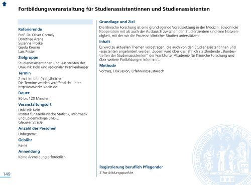 Fort- und Weiterbildungsprogramm 2014 - Uniklinik Köln