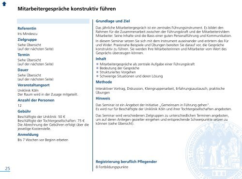 Fort- und Weiterbildungsprogramm 2014 - Uniklinik Köln