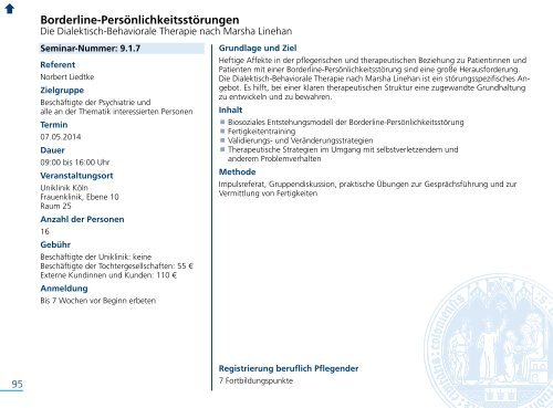 Fort- und Weiterbildungsprogramm 2014 - Uniklinik Köln