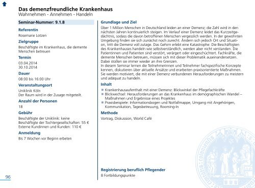 Fort- und Weiterbildungsprogramm 2014 - Uniklinik Köln