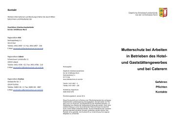 Mutterschutz bei Arbeiten in Betrieben des Hotel ... - Unfallkasse Nord