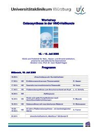 Workshop Osteosynthese in der HNO Osteosynthese in der HNO ...