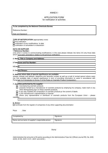 Application forms