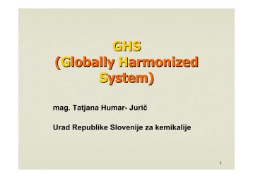 GHS (Globally Harmonized System) - Urad RS za kemikalije