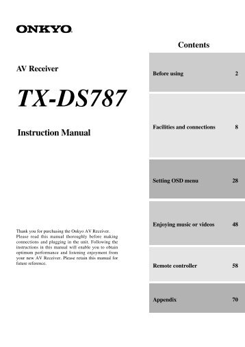 TX-DS787 - Onkyo