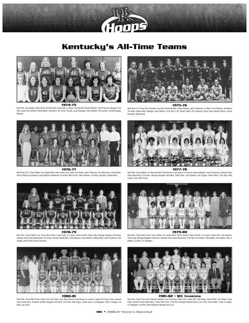 Women's Basketball Timeline - University of Kentucky Athletics