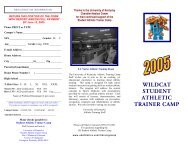 wildcat student athletic trainer camp - University of Kentucky Athletics