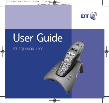 BT Equinox 1200 User Guide - UkCordless