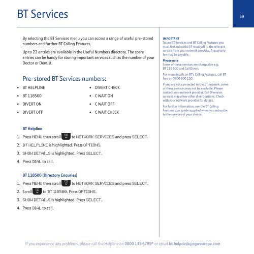 BT Synergy 5500 User Guide - Telephones Online