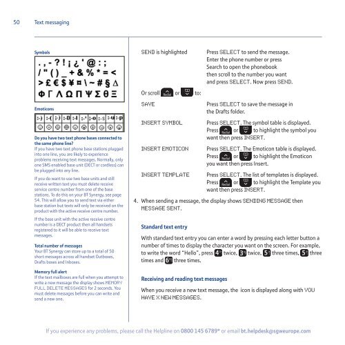 BT Synergy 5500 User Guide - Telephones Online