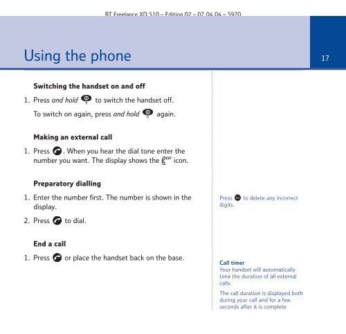 BT Freelance XD510 User Guide - UkCordless