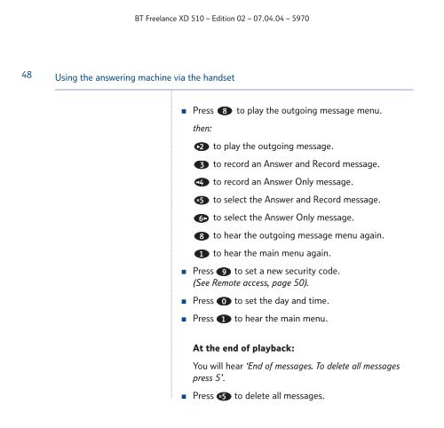 BT Freelance XD510 User Guide - UkCordless