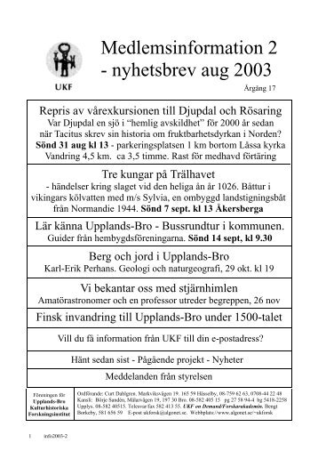 2003:2 - Upplands-Bro Kulturhistoriska Forskningsinstitut