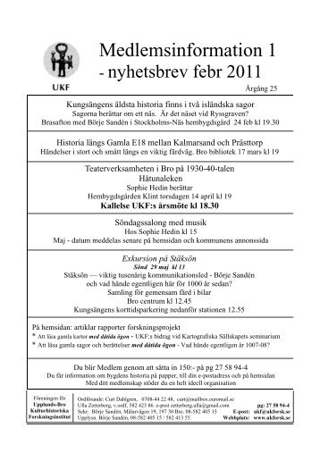 2011:1 - Upplands-Bro Kulturhistoriska Forskningsinstitut