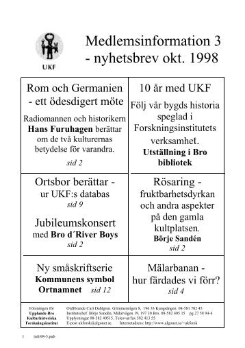 Medlemsinformation 3 - Upplands-Bro Kulturhistoriska ...