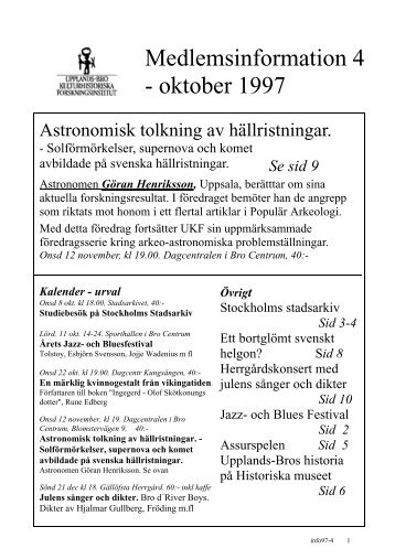 1997:4 - Upplands-Bro Kulturhistoriska Forskningsinstitut