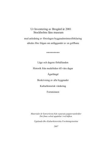 Historik och byggnader - Upplands-Bro Kulturhistoriska ...